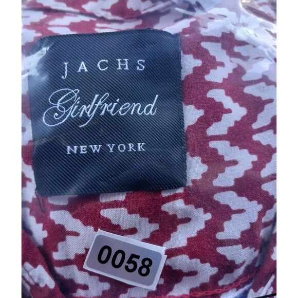 Jachs Girlfriend Women's Top Size S Short Sleeve Button Up Red & White Blouse - Picture 9 of 9